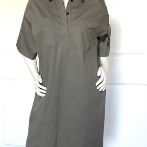 NEW THEORY MILITARY GREEN 'WILLOW' SHIFT DRESS SIZE: L